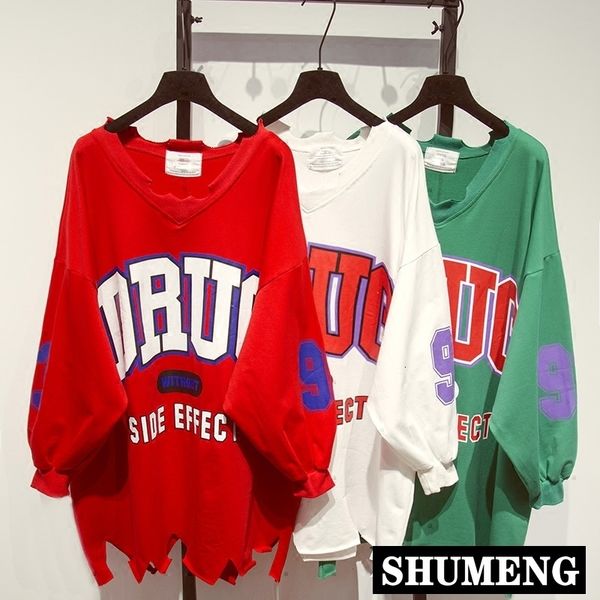 womens hoodies sweatshirts ripped loose sweatshirt spring and autumn women midlength vneck letter printed shirt student lazy hoodie coat 230, Black
womens hoodies sweatshirts ripped loose sweatshirt spring and autumn women midlength vneck letter printed shirt student lazy hoodie coat 230, Black