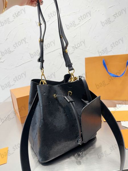 women luxury leather drawstring bag handbag brand designer handbag calf single shoulder diagonal neonoe handbag