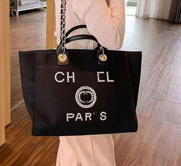 women luxury handbags designer beach bag fashion knitting purse shoulder large tote with gold chain canvas shopping bag c230224
women luxury handbags designer beach bag fashion knitting purse shoulder large tote with gold chain canvas shopping bag c230224