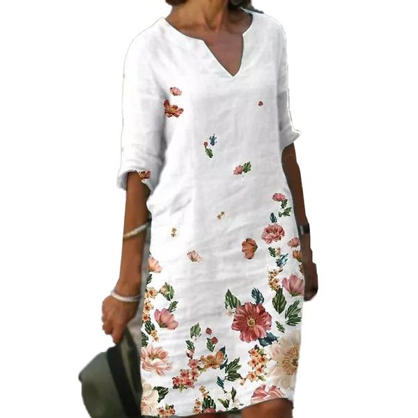 vintage floral print dress women 2023 summer elegant lady v-neck half sleeves knee length dresses female casual loose vestidos, Black;gray
vintage floral print dress women 2023 summer elegant lady v-neck half sleeves knee length dresses female casual loose vestidos, Black;gray