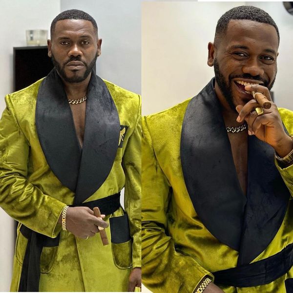 green velvet mens wedding tuxedos shawl lapel man pants suits handsome boy prom party formal outfit 2 pieces, Black;gray