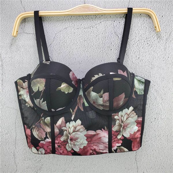 flower printing short camis mesh crop spring summer breathable party fashion vest, White
flower printing short camis mesh crop spring summer breathable party fashion vest, White