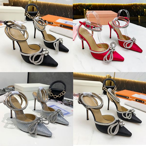 2023 designer dress shoes with box mach 100 silk satin double bow crystal pumps luxury high heels reflective women wedding sandal fashion wo, Black
2023 designer dress shoes with box mach 100 silk satin double bow crystal pumps luxury high heels reflective women wedding sandal fashion wo, Black