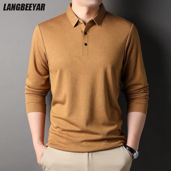 men's polos grade wool 4.7% traceless fashion brand luxury simple mens designer polo shirt casual long sleeve men clothing 230224, White;black
men's polos grade wool 4.7% traceless fashion brand luxury simple mens designer polo shirt casual long sleeve men clothing 230224, White;black
