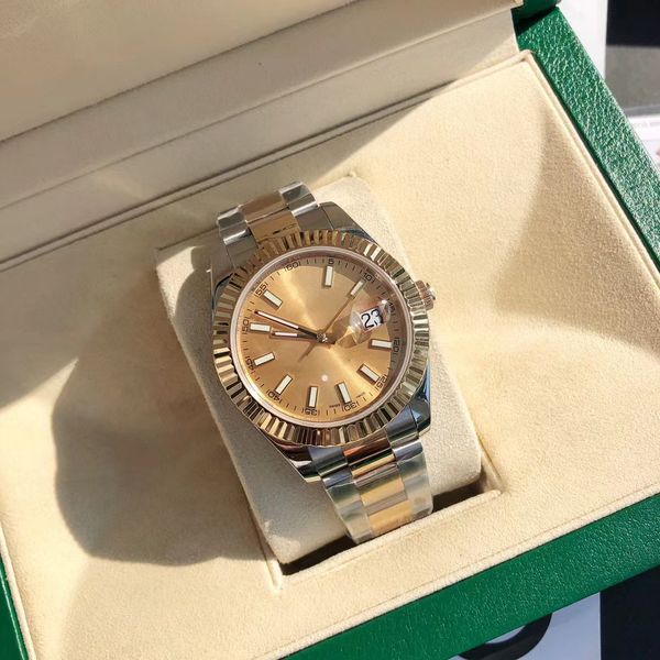 with original box 41mm mans woman luxury watch datejust date president gold diamond dial asia 2813 movement mechanical automatic man's, Slivery;brown
with original box 41mm mans woman luxury watch datejust date president gold diamond dial asia 2813 movement mechanical automatic man's, Slivery;brown