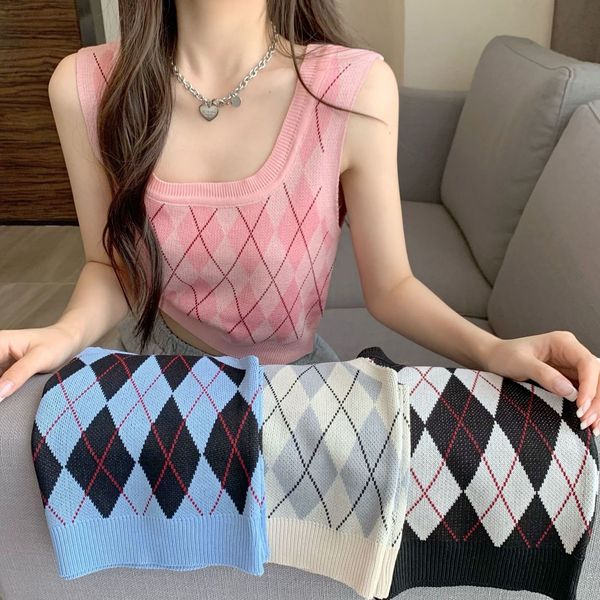 women's tanks camis contrast rhombus y2k crop vintage sweater knit vest sleeveless striped plaid knitted tank 2023 fairy tees 230224, White
women's tanks camis contrast rhombus y2k crop vintage sweater knit vest sleeveless striped plaid knitted tank 2023 fairy tees 230224, White