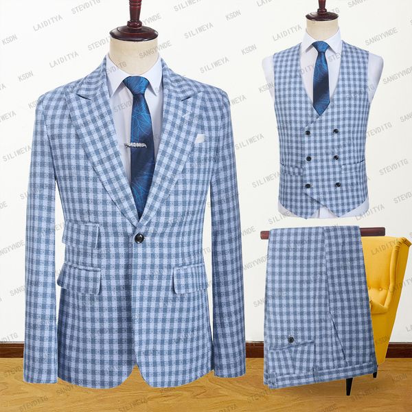 men s tracksuits 2023 men suit 3 pieces blue check classic pattern fahion business sets linen slim fit formal coat vest pants single breaste, Gray
men s tracksuits 2023 men suit 3 pieces blue check classic pattern fahion business sets linen slim fit formal coat vest pants single breaste, Gray