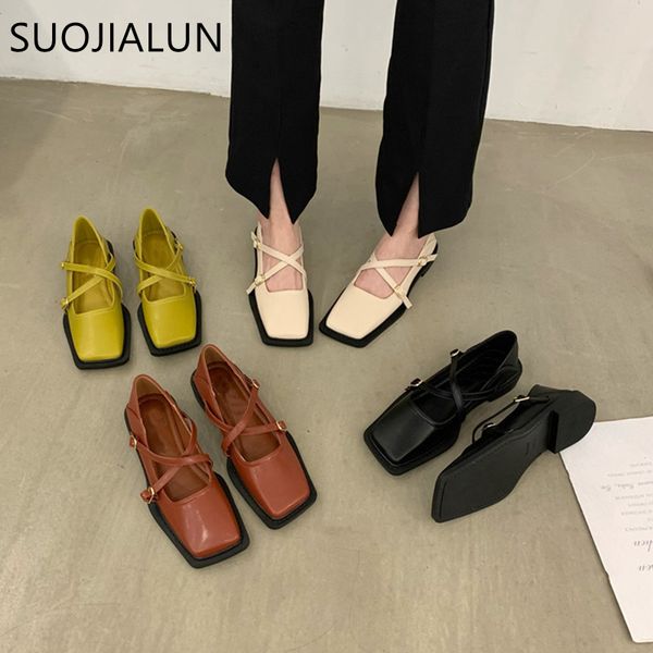 dress shoes suojialun 2022 women flat fashion square toe slip on ladies casual ballet soft sole shallow female ballerina mujer 230224, Black
dress shoes suojialun 2022 women flat fashion square toe slip on ladies casual ballet soft sole shallow female ballerina mujer 230224, Black