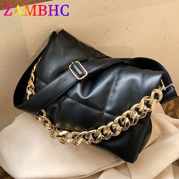 evening bags fashion thick chain design pu leather shoulder messenger bags for women winter quilted padded handbag luxury brand sac 230223
evening bags fashion thick chain design pu leather shoulder messenger bags for women winter quilted padded handbag luxury brand sac 230223