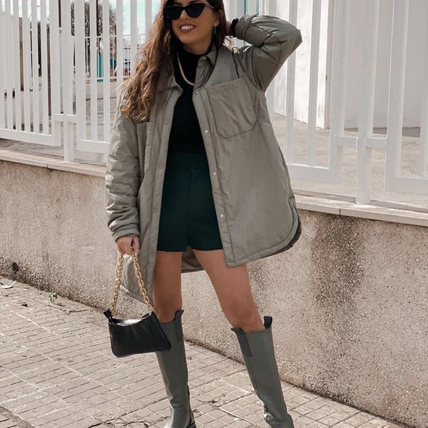 women's jackets casual woman loose long basic pocket shirt coats female fashion oversized light jacket ladies solid color outwear 23022, Black;brown
women's jackets casual woman loose long basic pocket shirt coats female fashion oversized light jacket ladies solid color outwear 23022, Black;brown