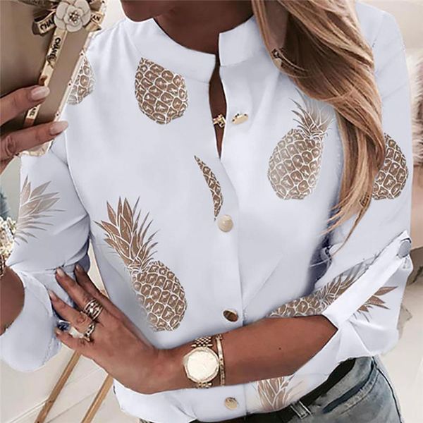 womens blouses shirts women crew neck long sleeve office lady blouse outwear pineapple print buttons work formal 230224, White
womens blouses shirts women crew neck long sleeve office lady blouse outwear pineapple print buttons work formal 230224, White