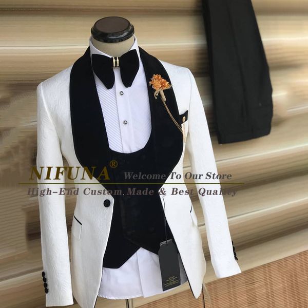 men s tracksuits 2023 tailor made lastest 3 piece men suits white jacquard black velvet lapel fashion slim wedding prom tuxedo jacket vest p, Gray
men s tracksuits 2023 tailor made lastest 3 piece men suits white jacquard black velvet lapel fashion slim wedding prom tuxedo jacket vest p, Gray