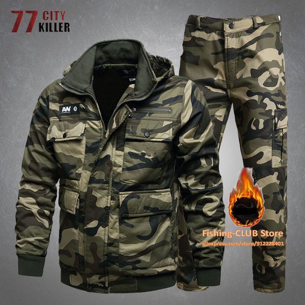 men's tracksuits winter fleece camouflage jackets pants sets mens outdoor commute warm multiple pockets wear-resistant hooded hiking su, Gray
men's tracksuits winter fleece camouflage jackets pants sets mens outdoor commute warm multiple pockets wear-resistant hooded hiking su, Gray