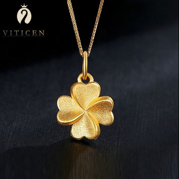 pendant necklaces viticen real gold 999 pure gold lucky clover pendant 24k gold classic fashion clover necklace valentine's day gift fi, Silver
pendant necklaces viticen real gold 999 pure gold lucky clover pendant 24k gold classic fashion clover necklace valentine's day gift fi, Silver