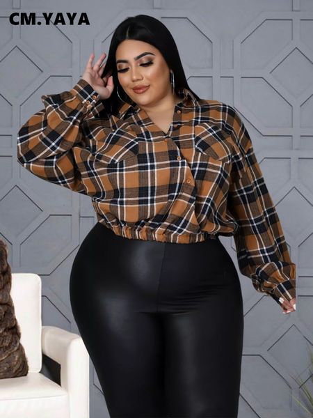 women's plus size t-shirt cm.yaya plus size women plaid long sleeve irregular single breasted blouses and shirt 230224, Black
women's plus size t-shirt cm.yaya plus size women plaid long sleeve irregular single breasted blouses and shirt 230224, Black