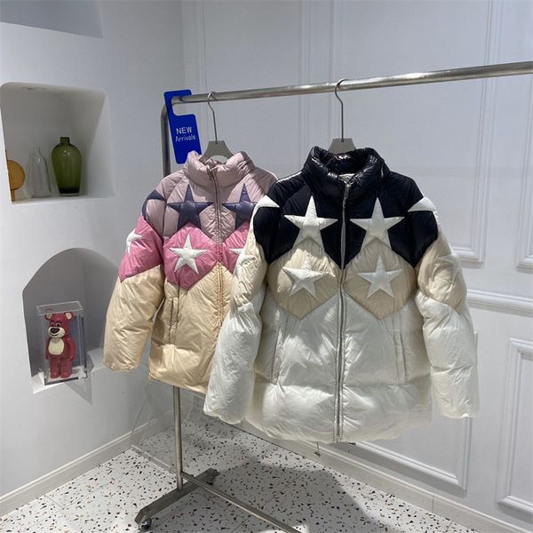 women down puffer coat thick warm winter color block star patten hidden hooded loose casual light down jackets, Black
women down puffer coat thick warm winter color block star patten hidden hooded loose casual light down jackets, Black
