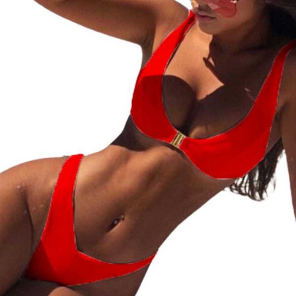 women's swimwear j78e womens 2pcs bikini set scoop neck metal buckle front bra swimsuit low waist high cut thong solid color bathing su, White;black
women's swimwear j78e womens 2pcs bikini set scoop neck metal buckle front bra swimsuit low waist high cut thong solid color bathing su, White;black