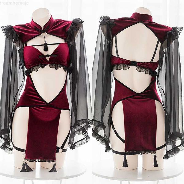 punk gothic black red lace lingerie for women maid temptation cute evil demon cosplay sleepwear set halloween costumes 0224, Red;black
punk gothic black red lace lingerie for women maid temptation cute evil demon cosplay sleepwear set halloween costumes 0224, Red;black