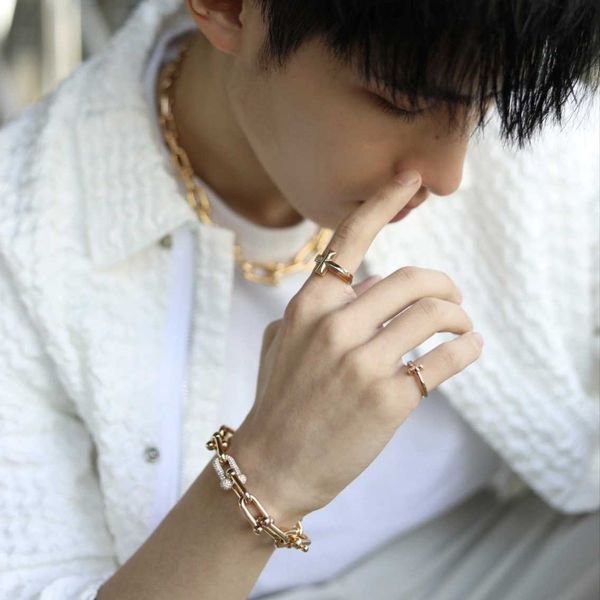 elling tiffay series double chain link sterling silver bracelet kendou the same type of floor horseshoe buckle thick interlocking u-shaped x, Black
elling tiffay series double chain link sterling silver bracelet kendou the same type of floor horseshoe buckle thick interlocking u-shaped x, Black