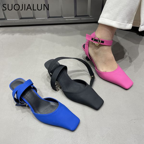 sandals suojialun 2023 spring women slingback shoes fashion shallow ankle strap ladies elegant snadal thin high heel dress pumps 230224, Black
sandals suojialun 2023 spring women slingback shoes fashion shallow ankle strap ladies elegant snadal thin high heel dress pumps 230224, Black