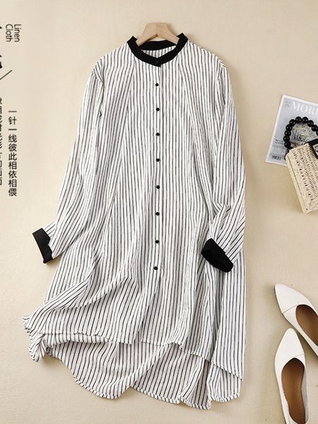 casual dresses women shirt dress spring simple style vintage striped loose comfortable female cotton linen long b2314 230224, Black;gray
casual dresses women shirt dress spring simple style vintage striped loose comfortable female cotton linen long b2314 230224, Black;gray