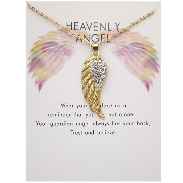 creative angel wings diamond pendant necklace with white card chain necklace jewelry accessories gift, Silver
creative angel wings diamond pendant necklace with white card chain necklace jewelry accessories gift, Silver