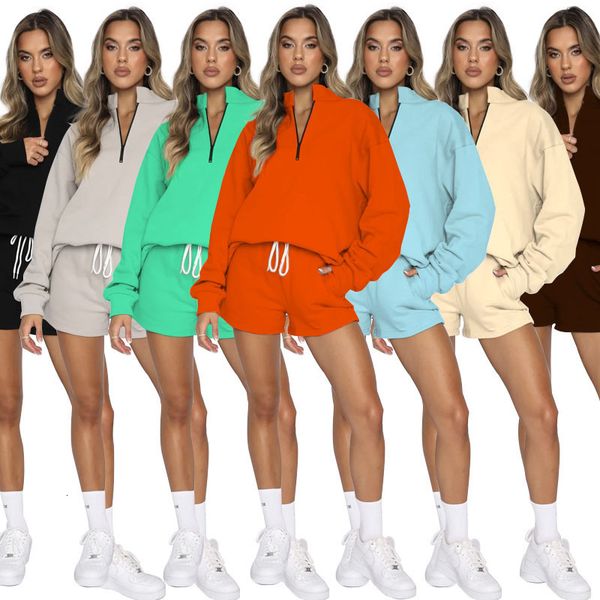 women's two piece pants 2023 spring and summer sets solid color stand-up collar zipper pullover long-sleeved hoodie fashion shorts suit, White
women's two piece pants 2023 spring and summer sets solid color stand-up collar zipper pullover long-sleeved hoodie fashion shorts suit, White
