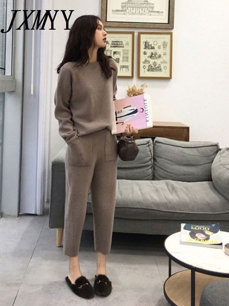 women's two piece pants women's suit knitted 2 pieces set tracksuits women autumn thick warm o-neck loose sweaterankle-length pant, White
women's two piece pants women's suit knitted 2 pieces set tracksuits women autumn thick warm o-neck loose sweaterankle-length pant, White