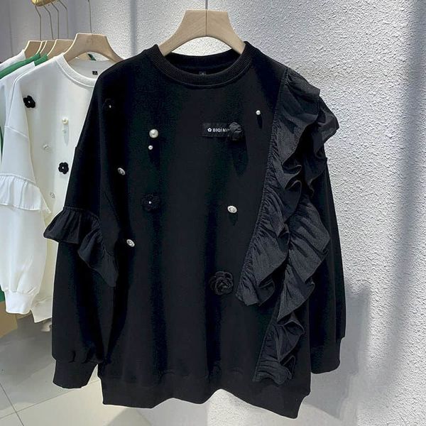 womens hoodies sweatshirts fashion pullovers women spring autumn trendy casual ruffle panel pearl flower loose oversized pullover y2k cloth, Black
womens hoodies sweatshirts fashion pullovers women spring autumn trendy casual ruffle panel pearl flower loose oversized pullover y2k cloth, Black