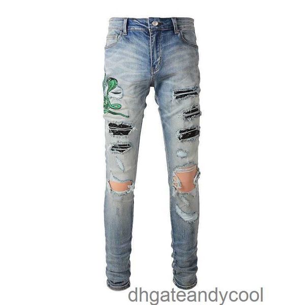 knee 2023 amirs denim jeans designer pants man mx1 blue cobra embroidery wash water hole old slim skinny jeans men's high street 5tvx
knee 2023 amirs denim jeans designer pants man mx1 blue cobra embroidery wash water hole old slim skinny jeans men's high street 5tvx