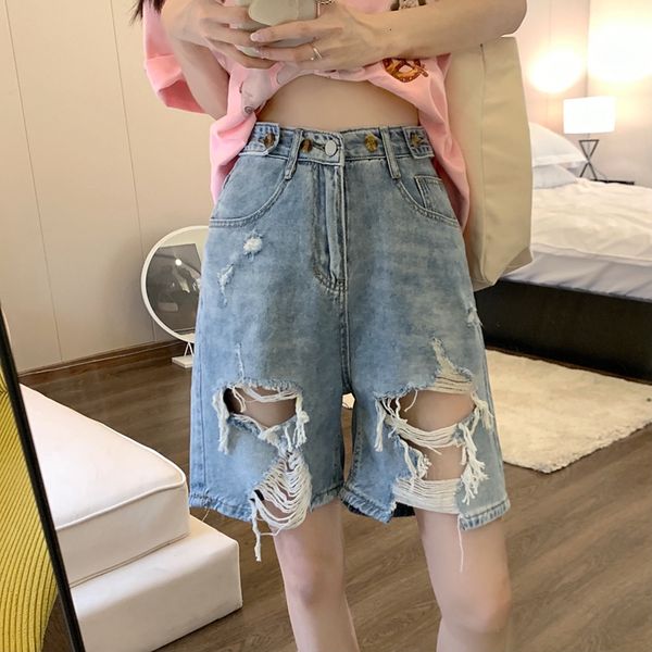 women's shorts hole burr edge straight wide leg denim short s summer american street style casual loose a line girl s female 230223, White;black
women's shorts hole burr edge straight wide leg denim short s summer american street style casual loose a line girl s female 230223, White;black