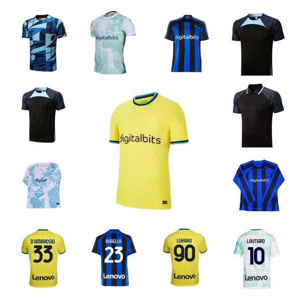 2023 2024 lukaku soccer jerseys barella inters dzeko milans lautaro vidal j. correa 22 23 24 football shirt calhanoglu gagliardini men kids, Black;yellow 
2023 2024 lukaku soccer jerseys barella inters dzeko milans lautaro vidal j. correa 22 23 24 football shirt calhanoglu gagliardini men kids, Black;yellow