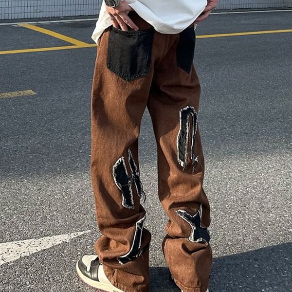 men s jeans american vintage high street letter patch embroidered jeans men s 2023 fashion ins loose casual straight high waisted 230224, Blue
men s jeans american vintage high street letter patch embroidered jeans men s 2023 fashion ins loose casual straight high waisted 230224, Blue