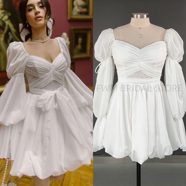 party dresses 11917# flare sleeves gorgeous boho chiffon v-neck open back mini above knee wedding dress bridal gown 230224, White;black
party dresses 11917# flare sleeves gorgeous boho chiffon v-neck open back mini above knee wedding dress bridal gown 230224, White;black