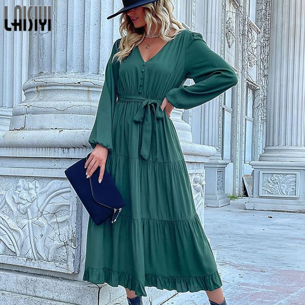 casual dresses laisiyi womens lantern sleeve green for spring loose with belt elegant office woman 230224, Black;gray
casual dresses laisiyi womens lantern sleeve green for spring loose with belt elegant office woman 230224, Black;gray
