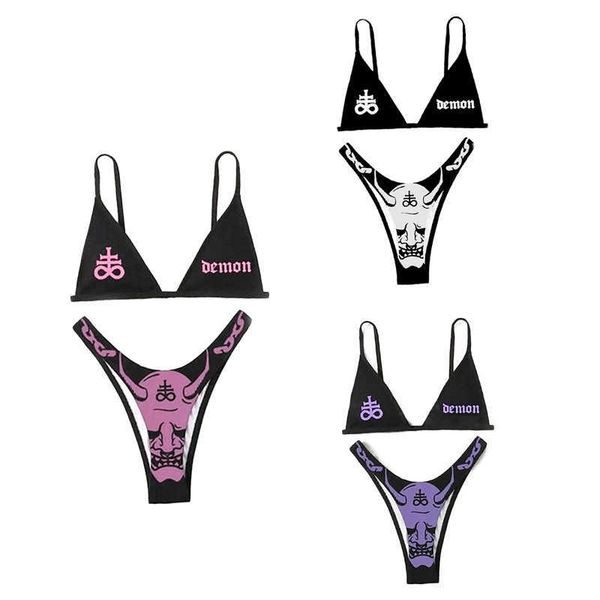 women's swimwear 2 pieces ladies swimwear goth letter patterns print spaghetti strap bikini panties for women swimming suit beach wear, White;black
women's swimwear 2 pieces ladies swimwear goth letter patterns print spaghetti strap bikini panties for women swimming suit beach wear, White;black