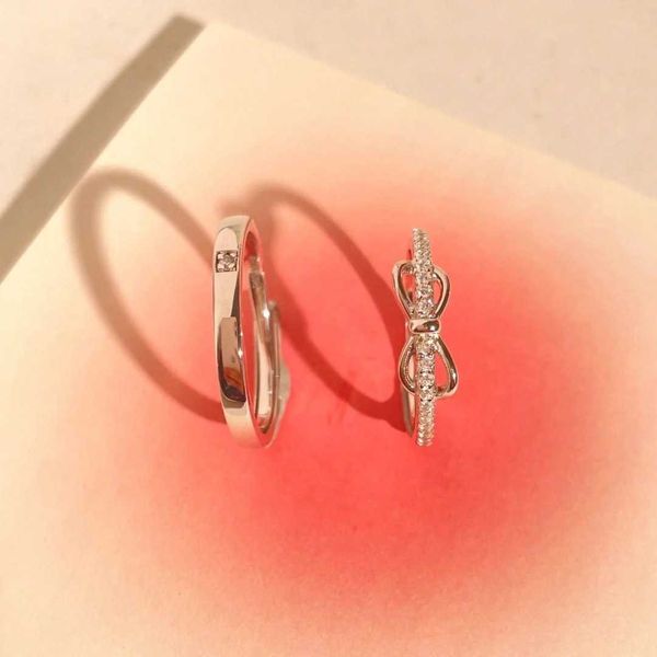 shiny knot couple ring for men and women a pair of lovers butterfly pair ring personality light luxury open, Silver
shiny knot couple ring for men and women a pair of lovers butterfly pair ring personality light luxury open, Silver