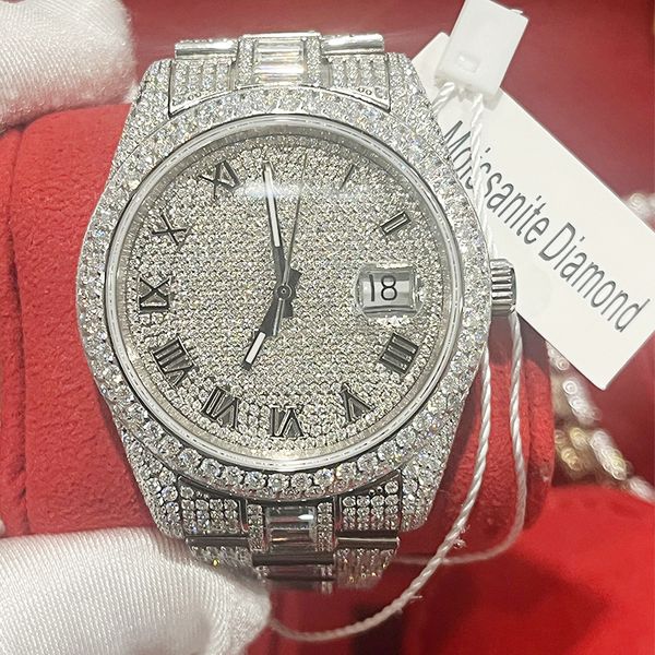 2023 mens luxury diamonds watch moissanite/cz stones silver watches arabic numerals automatic eta movement 41mm waterproof 904l sapphire wit, Slivery;brown
2023 mens luxury diamonds watch moissanite/cz stones silver watches arabic numerals automatic eta movement 41mm waterproof 904l sapphire wit, Slivery;brown