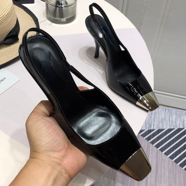 sandals high heels stiletto heel summer 2022 elegant metal square toe cap for women shoes 230224, Black
sandals high heels stiletto heel summer 2022 elegant metal square toe cap for women shoes 230224, Black