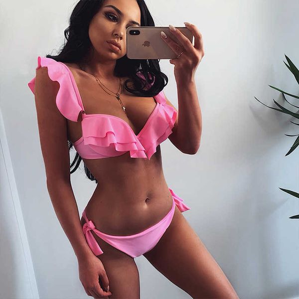 women's swimwear women two piece lace triangle bag bikini swimwear 2022 solid color ruffle swimsuit push up summer beachwear bathing su, White;black
women's swimwear women two piece lace triangle bag bikini swimwear 2022 solid color ruffle swimsuit push up summer beachwear bathing su, White;black