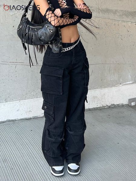 women's jean high waist baggy flap pocket relaxed fit straight wide leg y2k pants fashion cargo casual slim loose trousers 230224, Blue
women's jean high waist baggy flap pocket relaxed fit straight wide leg y2k pants fashion cargo casual slim loose trousers 230224, Blue