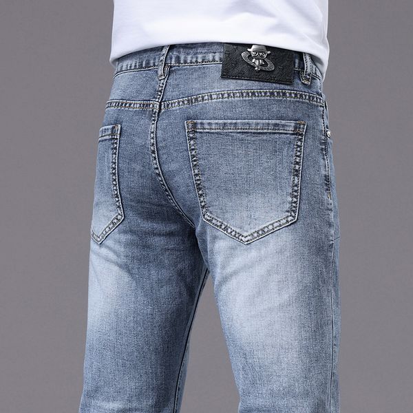 men's jeans spring summer thin slim fit european american high-end brand small straight double f pants kf7528-1, Blue
men's jeans spring summer thin slim fit european american high-end brand small straight double f pants kf7528-1, Blue