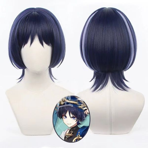 game original god scattered soldier cos wig fool executive dark blue pot lid headband highlights, Black
game original god scattered soldier cos wig fool executive dark blue pot lid headband highlights, Black