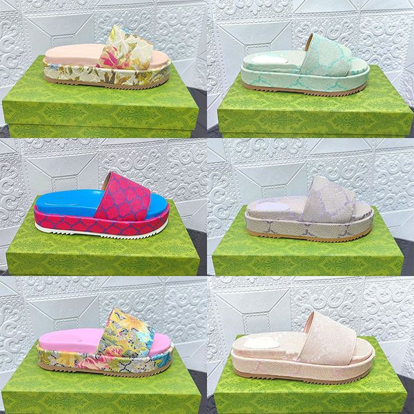 2023 women's platform slippers embroidered canvas designer slides slip on slipper girls canvas covered sandals, Black
2023 women's platform slippers embroidered canvas designer slides slip on slipper girls canvas covered sandals, Black
