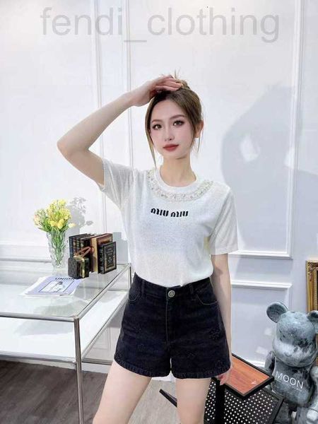 women's knits & tees designer spring and summer new neckline rhinestone pearl short sleeve pullover temperament commuting round neck kn, White
women's knits & tees designer spring and summer new neckline rhinestone pearl short sleeve pullover temperament commuting round neck kn, White
