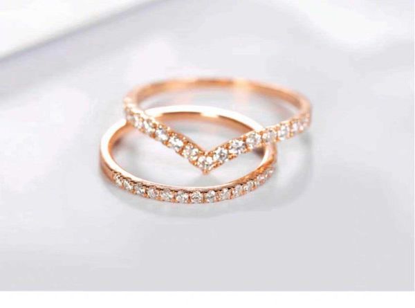 18k real gold electroplated zircon ring micro set v-shaped diamond wedding ring set jewelry, Silver
18k real gold electroplated zircon ring micro set v-shaped diamond wedding ring set jewelry, Silver
