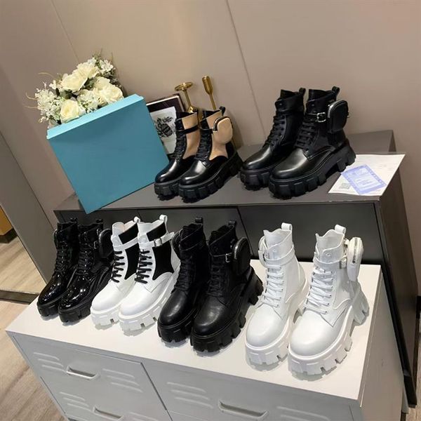 2021 rois boots nylon derby ankle martin boots women battle leather shoe combat boot black white rubber sole platform shoes pouch 281f
2021 rois boots nylon derby ankle martin boots women battle leather shoe combat boot black white rubber sole platform shoes pouch 281f