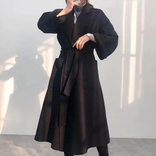 women's jackets autumn and winter long overtheknee hepburn style belt doublesided cashmere coat highend split wool overcoat women 23022, Black;brown
women's jackets autumn and winter long overtheknee hepburn style belt doublesided cashmere coat highend split wool overcoat women 23022, Black;brown