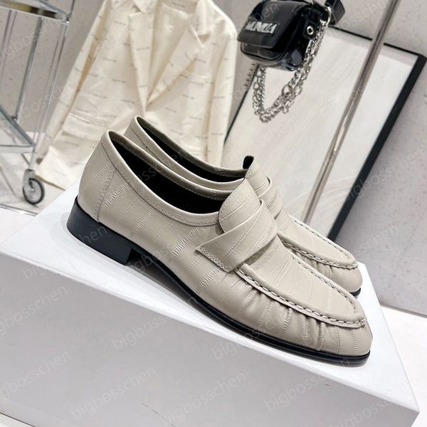 dress shoes luxury women's formal shoes the row loafers designer classic fashion crocodile leather loafers one stirrup office career di, Black
dress shoes luxury women's formal shoes the row loafers designer classic fashion crocodile leather loafers one stirrup office career di, Black