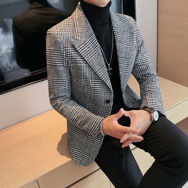 vintage plaid blazer british stylish male blazer suit jacket business casual two buttons blazer for men regular hombre s-3xl, White;black
vintage plaid blazer british stylish male blazer suit jacket business casual two buttons blazer for men regular hombre s-3xl, White;black
